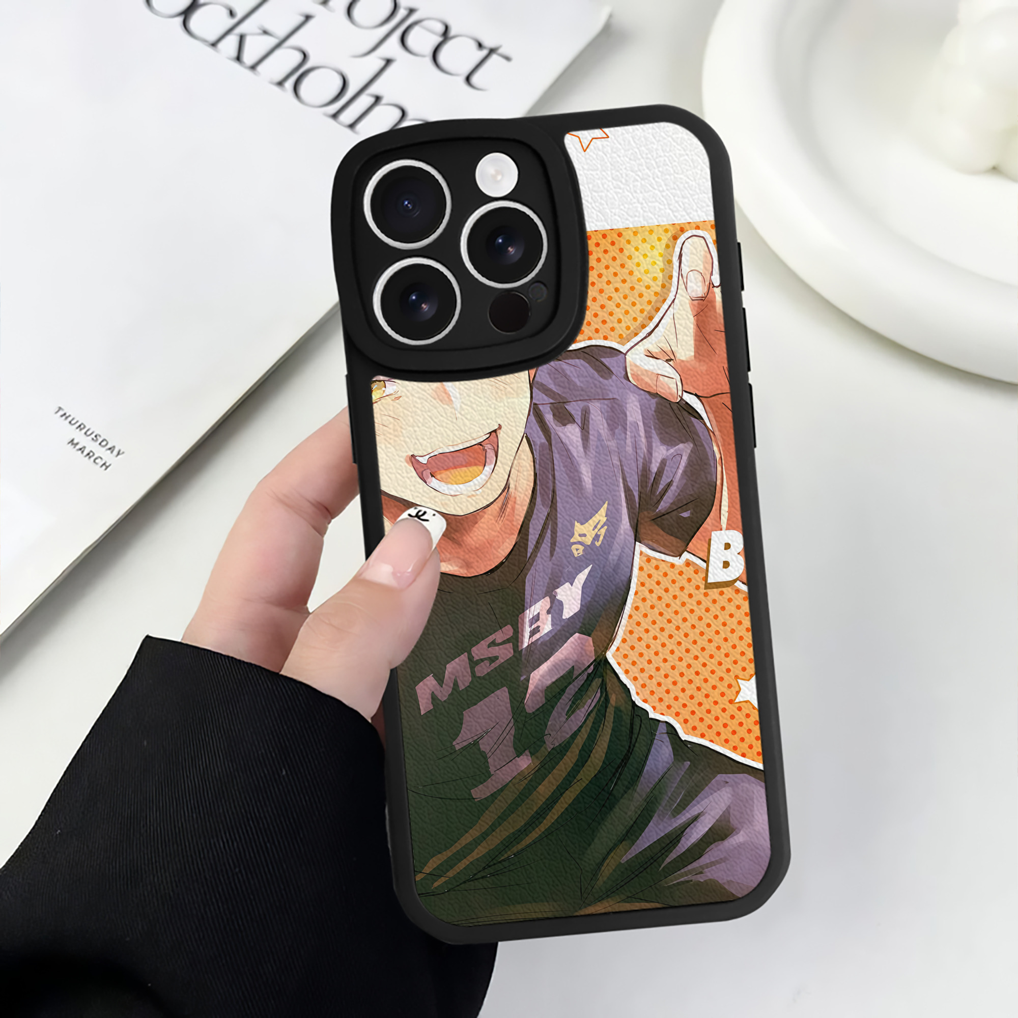 （画像用） ハイキュー!! Haikyu!! 【iPhone 16シリーズ対応】シリコンスマホケース（レザー調） 材質：シリコン